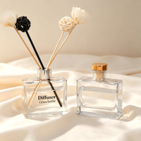 Bouteille en verre décorative pour diffuseur à bâtonnets, huile d'aromathérapie de luxe en gros, 100 ml, 50 ml
