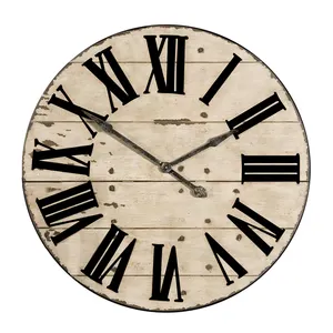 Настенные часы с римскими цифрами, большие декоративные круговые настенные часы в винтажном европейском ретро стиле из МДФ, под заказ, 16 дюймов