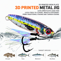XUHANG JF24 Leurre de bord de mer à coulée rapide : Hameçons assistés en peau de poisson prêts à la pêche, Leurre métallique vibrant à œil 3D pour maquereau et grouper