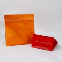 Sacs d'emballage pour café au design frais, refermables avec fermeture éclair, pochettes personnalisées imprimées pour grains torréfiés, sacs à café à huit soudures latérales