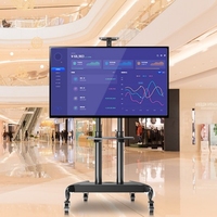 Soporte de TV de piso de altura ajustable Carro de TV rodante Carro de TV móvil con VESA de 600x400mm para LCD y Plasma