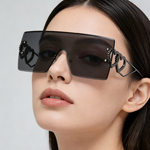 Lunettes de soleil carrées sans monture UV400 pour femmes, style Instagram, mode urbaine, <span class=keywords><strong>crossover</strong></span> européen et américain, nouveauté - Product Image 6