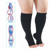 Chaussettes de compression montantes sans couture, respirantes et unies, qualité OEM usine, personnalisées pour infirmières et varices, 15-20 mmHg, 23-32 mmHg