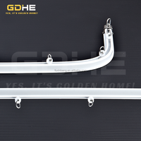 Rail de rideau en aluminium de haute qualité en forme de L et en forme de U, courbé et droit, double usage, flexible, pour baies vitrées