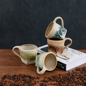 Retro Reactive Glaze Ceramic <b>Espresso</b> <b>Cup</b> Latte Art Coffee <b>Cup</b> with Handle Office Cappuccino <b>Cup</b> for Afternoon Tea - Product Image 2