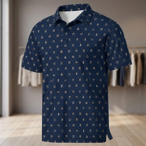 เสื้อโปโลพิมพ์ลายทั้งตัวสำหรับผู้ชาย แห้งเร็ว ระบายอากาศดี แขนสั้น เหมาะสำหรับกอล์ฟ ลำลอง ยูนิฟอร์ม รับผลิตแบบ OEM ODM - Product Image 3
