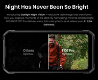 Teléfono Inteligente Resistente Fossibot F107 Pro 12+512GB Star Light, Teléfono con NFC, Batería de 28000mAh, Cámara de 200MP, Android 15, Teléfono Celular Resistente al Agua