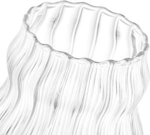 Paquete de 4 Vasos de Vidrio Estriado Estéticos con Pajita de Vidrio, 16 oz, Vasos Vintage para Beber, Vasos de Cóctel con Diseño Ondulado para Café Helado - Product Image 5