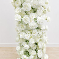 Arche de fleurs artificielles blanches de luxe en forme de N, personnalisée, très vendue, de haute qualité, pour la décoration de scène de mariage et d'événements