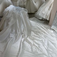 Gaun Pengantin Satin Tulle Tanpa Tali Cantik Jancember DW0222 dengan Hiasan Bunga 3D