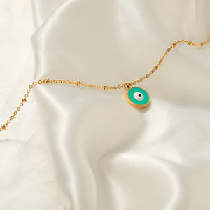 Joyería <span class=keywords><strong>de</strong></span> moda <span class=keywords><strong>Cadena</strong></span> <span class=keywords><strong>de</strong></span> acero inoxidable Collar <span class=keywords><strong>de</strong></span> ojo del diablo 18K Chapado en <span class=keywords><strong>oro</strong></span> Multicolor Ojos Gargantilla Colgante Collar Colliers - Product Image 4