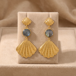 Pendientes Colgantes Plateados para Niños con Labradorita y Engaste de Rodio, Diseño Artesanal de Moda - Proveedor Mayorista - Product Image 3