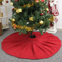 Jupe de Noël en tricot rouge uni, durable et facile à utiliser, pour la décoration intérieure de la maison pendant les fêtes