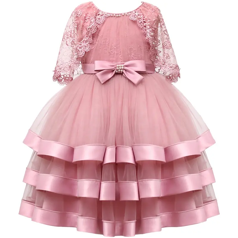 Branded New Latest Design Baby Frock 12 18 24 Months Layered Baby Girl Lace Dress Party Wear Gown For Girls 1-2 Years