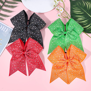 Fiocco per Cheerleading in Nastro Grosgrain con Strass Scintillanti, Accessorio per Capelli da Ragazza - Product Image 5