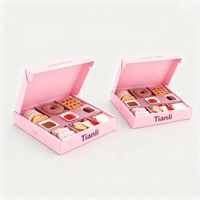 Boîtes à pâtisserie en papier pour biscuits, 6 sections, logo personnalisé, boîtes à beignets avec séparateurs, boîte à gâteaux, boîte à macarons, emballage