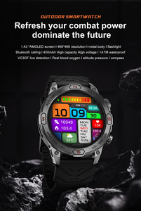 2025 <span class=keywords><strong>SmartWatch</strong></span> hombres 1,43 pulgadas Amoled pantalla grande BT llamada linterna brújula 450mAh deporte al aire libre Fitness Tracker <span class=keywords><strong>Smartwatch</strong></span> - Product Image 2