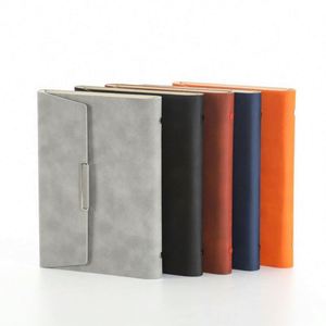 Refillable A5 Hardcover Leather Cover Notebook Card <b>Pen</b> Holder Binder 100 Sheets Custom Logo Gift Let's Party BSCI Certified - Product Image 1