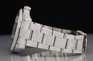 Montre de luxe en moissanite pour hommes et femmes, entièrement sertie, style hip-hop bling, pierres VVS, montres mécaniques en acier inoxydable - Product Image 5