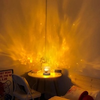 Lampe de table en cristal à intensité variable RVB, abat-jour blanc, projection rotative USB, lumière d'ambiance LED à effet d'ondulation d'eau pour usage hôtelier