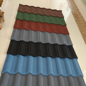 Plaques en acier aluminium-<span class=keywords><strong>zinc</strong></span> à pierres colorées, en forme d'arc, insonorisées, isolantes thermiquement, pour toitures à tuiles plates ou inclinées en écailles de poisson - Product Image 1