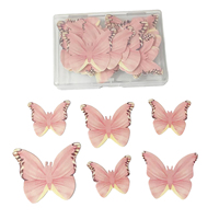 Nouveauté Papier gaufré comestible de qualité alimentaire Papier gaufré pour la décoration de gâteaux Papillon tacheté Décoration de pâtisserie Carte