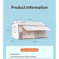 Carpa Inflable Fácil de Instalar, Impermeable, para las 4 Estaciones, con Bomba Manual, Carpa Oxford para Glamping y Camping