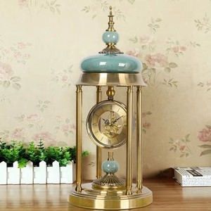 European Style Dome Shape Metal Table <b>Clock</b> Quartz <b>Movement</b> Grandfather <b>Clock</b> Decorative <b>Clock</b> 250x250x600mm - Product Image 1