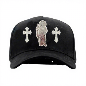 Cappellino da baseball Bigg for Boss 2026 di tendenza, spedizione rapida, ricamo 3D religioso San Giuda, strass neri, fodera in seta, popolare - Product Image 2