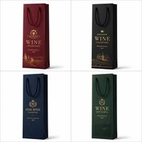Sac cadeau de luxe pour bouteille, emballage en papier personnalisé imprimé pour champagne, whisky, brandy, cadeaux d'entreprise, sac de vente au détail