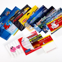 Sac d'emballage personnalisé pour leurres souples thermoscellables avec trou européen et fermeture éclair pour hameçons et appâts de pêche