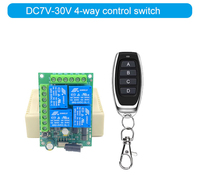 Module de relais RF 433 MHz à 4 canaux avec télécommande sans fil 12 V/24 V CC pour carte de commande de moteur de barrière de portail automatique