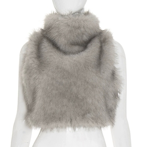 10397 New Sey Neck <b>Fur</b> Zipper Vest Top for Autumn and Winter - Product Image 6