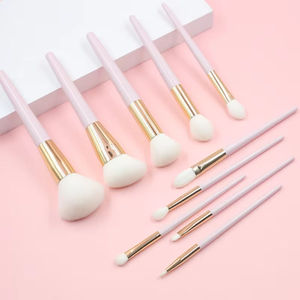 Ensemble de 10 pinceaux de maquillage professionnels rose doré, poils doux haute densité, personnalisation de la marque, pinceaux cosmétiques pour le visage et les yeux - Product Image 2