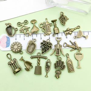 Pendentifs en alliage antique, série vin, formes variées, accessoires de bijoux DIY pour la fabrication de bracelets et colliers - Product Image 3