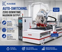 Machine de fraisage CNC H2-4 pour le travail du bois, table 1300x2800mm, 4 broches pour la production de portes d'armoires
