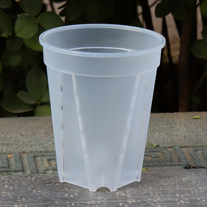 Transparent <b>Plastic</b> Garden Pots <b>Planter</b> with Saucer , Plant Pot Nursery Drainage Hole for House Plants, Herb, Flowers - Product Image 2