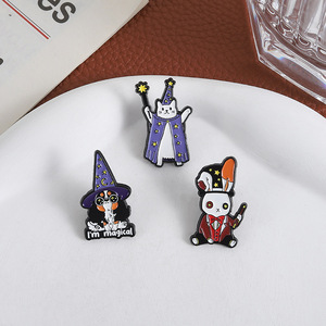 Halloween nouveau bonne qualité <span class=keywords><strong>film</strong></span> mignon <span class=keywords><strong>chat</strong></span> magique chiens et lapins Magic Academy Potion amis émail doux épinglette - Product Image 3