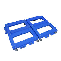 Caisse en plastique bleue légère, durable et écologique, pour la logistique et le stockage, avec chariot à quatre roues et haute capacité de charge, vente en gros à prix abordable