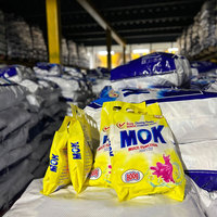 Poudre à lessiver parfumée au citron de la marque MOK, vente en gros d'usine, formats 400g et 800g