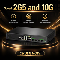 Switch Jaringan 8 Port 2.5G RJ45 4 Port 10G SFP+ L3 Managed SR-S25G3412F 1U Rack Mount