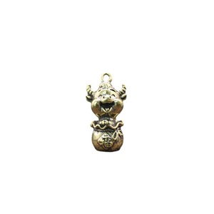 Llavero con figura de buey de latón, accesorio para llaves de coche, amuleto de la suerte, regalo para el año del buey - Product Image 1