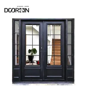 Double Entrance Designs Door Main Iron Gates Exterior Glass Main Entry Iron Doors