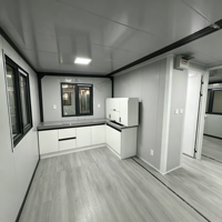 Maison pliante galvanisée à double aile de 20 pieds, maison préfabriquée mobile extensible pour camps