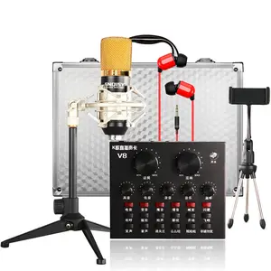 Fornitore della cina di Alta Qualità Studio Scheda Audio V8 Audio Microfono di Registrazione Bm800 Microfono Mic Set