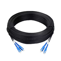 FTTH SC APC/UPC PVC LSZH PE, kabel Patch kabel Drop serat optik perlindungan UV luar ruangan 5.0*2.0mm warna kuning/putih