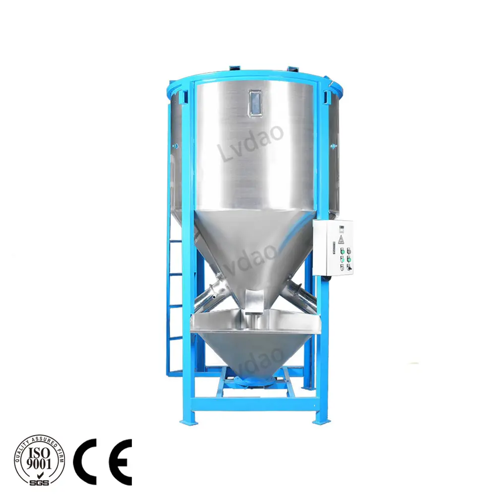 Máquina mezcladora de bolas de reciclaje de plástico, mezcladora vertical de acero inoxidable de bajo costo y alto rendimiento