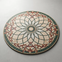 Médaillon en marbre, mosaïque de pierre naturelle traditionnelle européenne, médaillon rond pour sol, restaurant de luxe, hôtel boutique, prix en gros