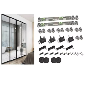 Mịn trượt nhôm khung cửa kính hệ thống, 4 cửa 1 + 3 cửa liên kết với 1 cửa cố định, phòng ngủ, phòng tắm, văn phòng - Product Image 2