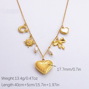 Zooying สร้อยคอสแตนเลส18K สร้อยคอลายดอกทานตะวันพร้อมจี้ห้อยคอรูปกระดูกไหปลาร้าพร้อมอุปกรณ์เสริมสำหรับผู้หญิง - Product Image 6